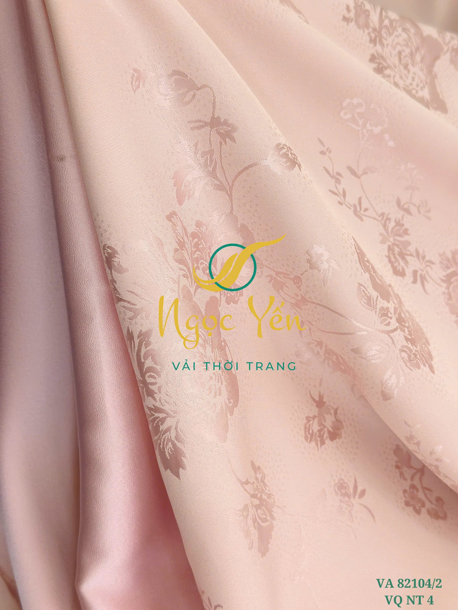 VA 82104/2-Vải áo dài lụa hai da họa tiết hoa hồng