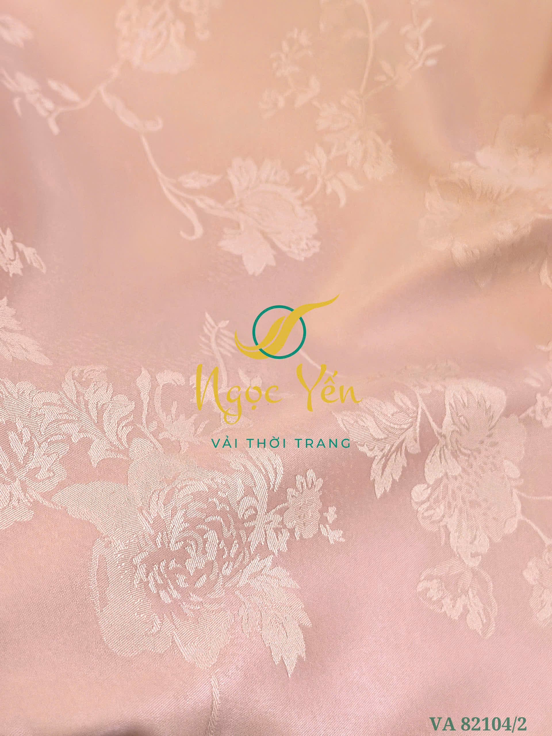 VA 82104/2-Vải áo dài lụa hai da họa tiết hoa hồng