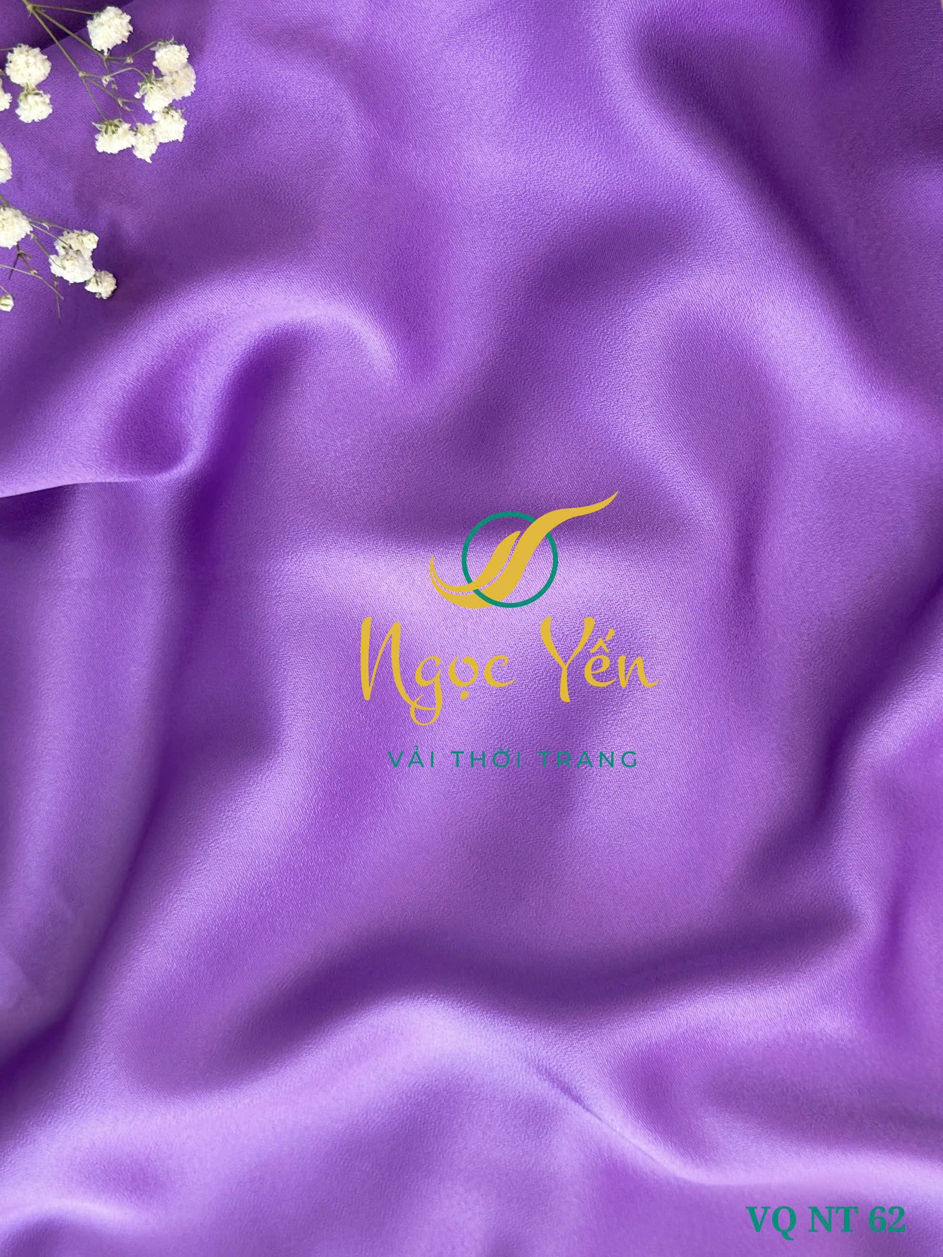 VQ NT/62-Vải quần áo dài lụa ngọc trai tím