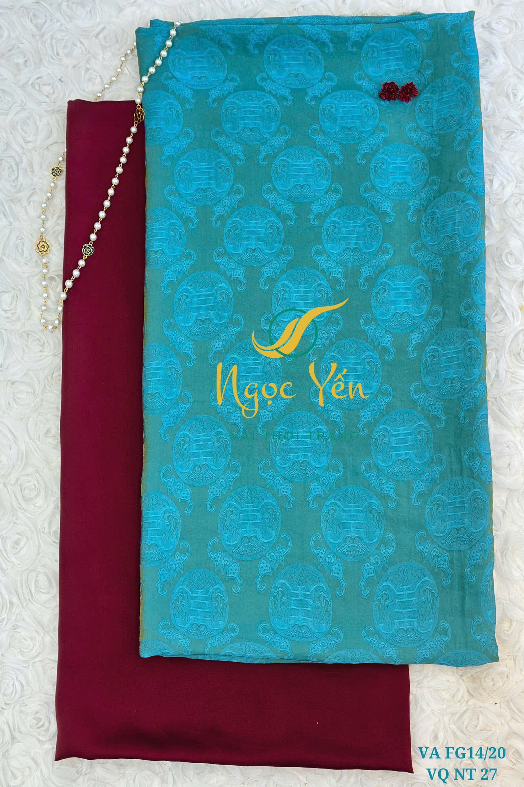 VA FG14/20-Vải áo lụa tơ tằm tencel xanh dương