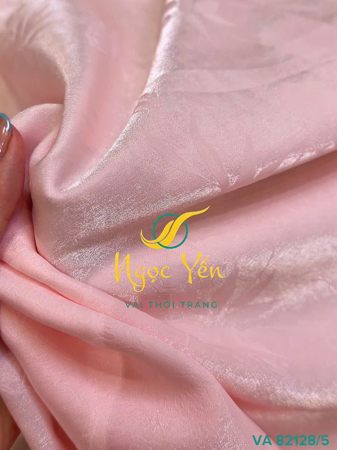 VA 82128/5-Vải lụa tơ tằm tencel ánh kim hồng