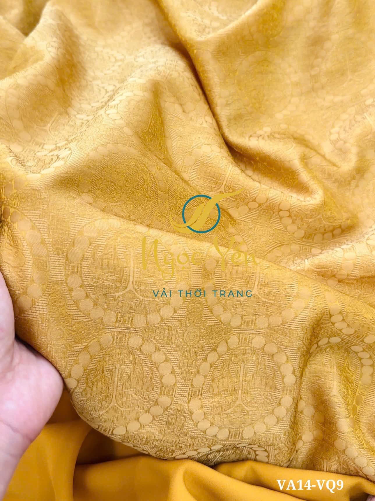 VA FG04/9-Vải áo lụa tơ tằm tencel màu vàng