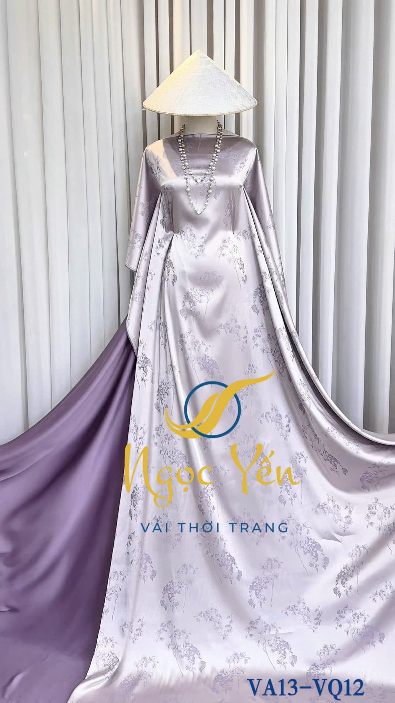 VQ12-Vải quần lụa ngọc trai trơn màu tím