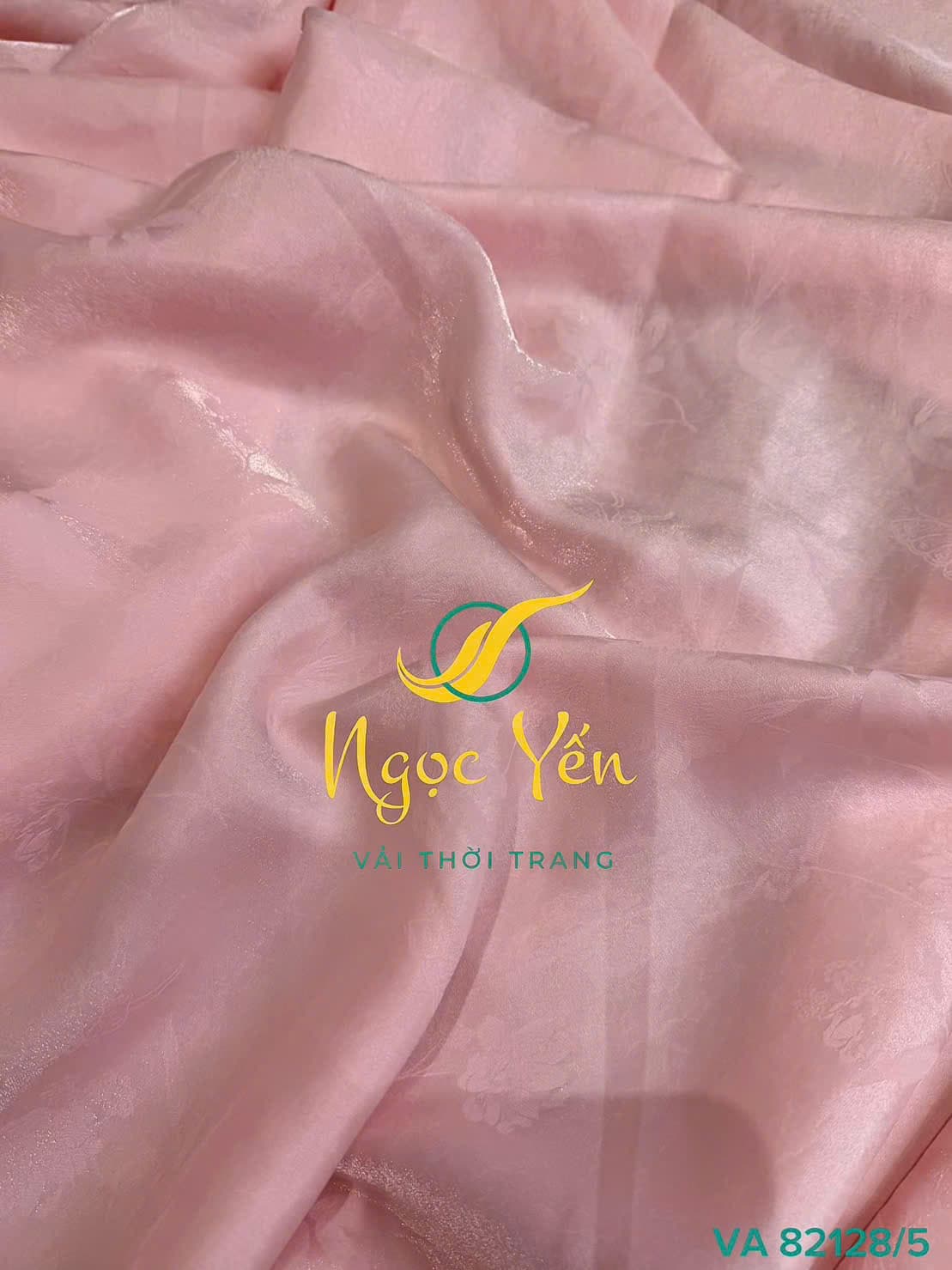 VA 82128/5-Vải lụa tơ tằm tencel ánh kim hồng