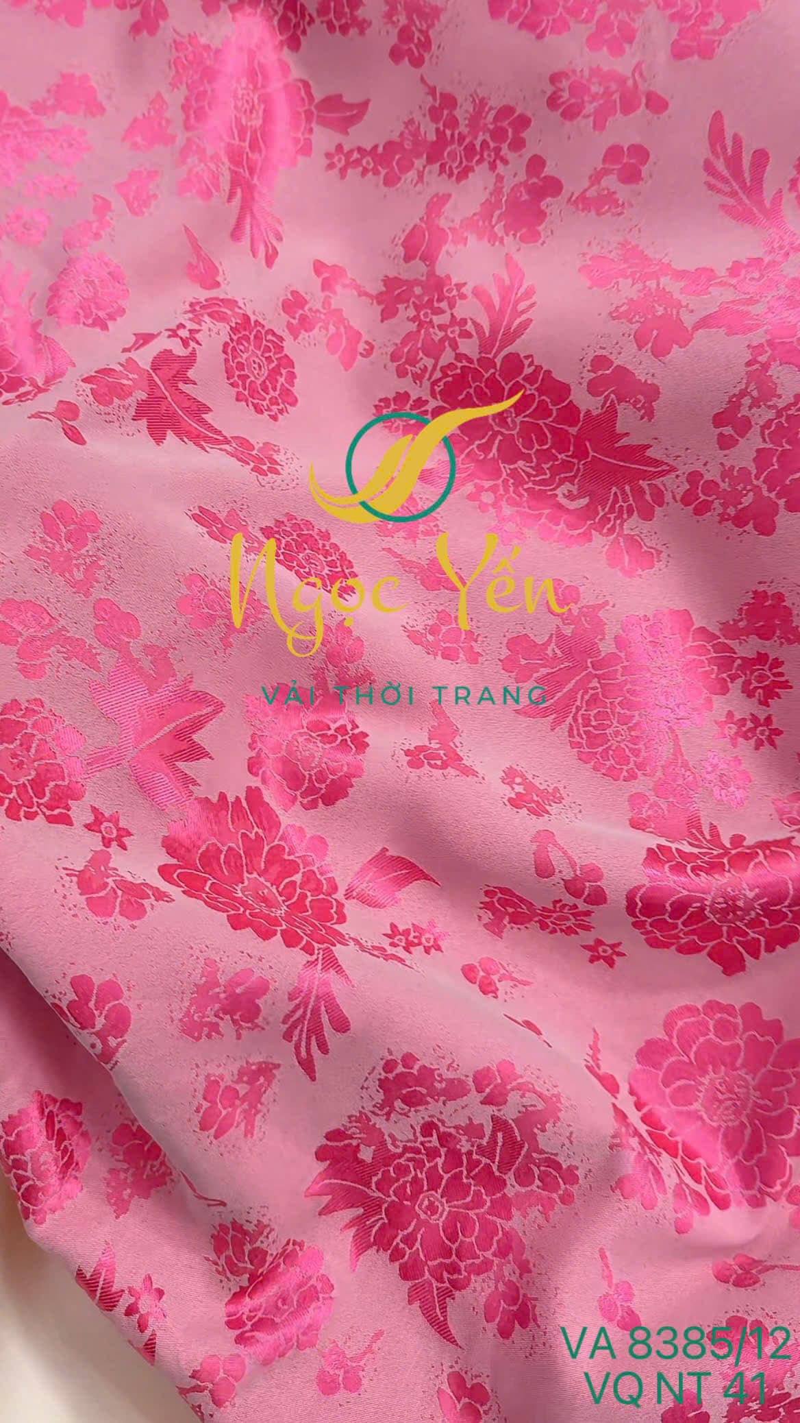 VA 8385/12-Vải lụa gấm in hoa hồng