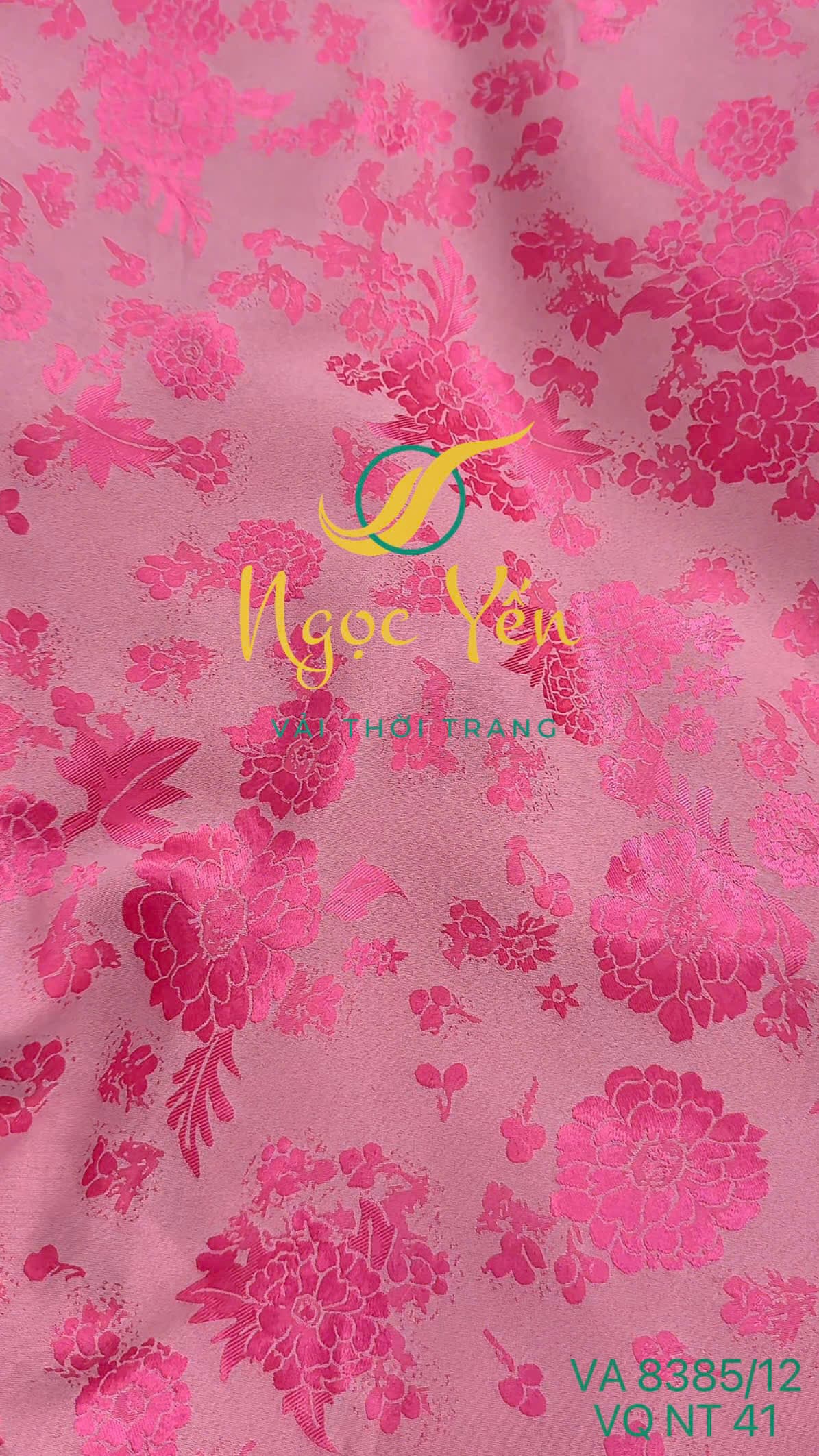 VA 8385/12-Vải lụa gấm in hoa hồng